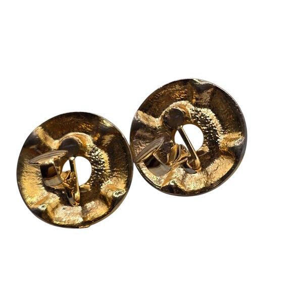 Imitation Pearl Earrings Baguette Rhinestones Round Dome Vintage Clip On - Picture 7 of 9